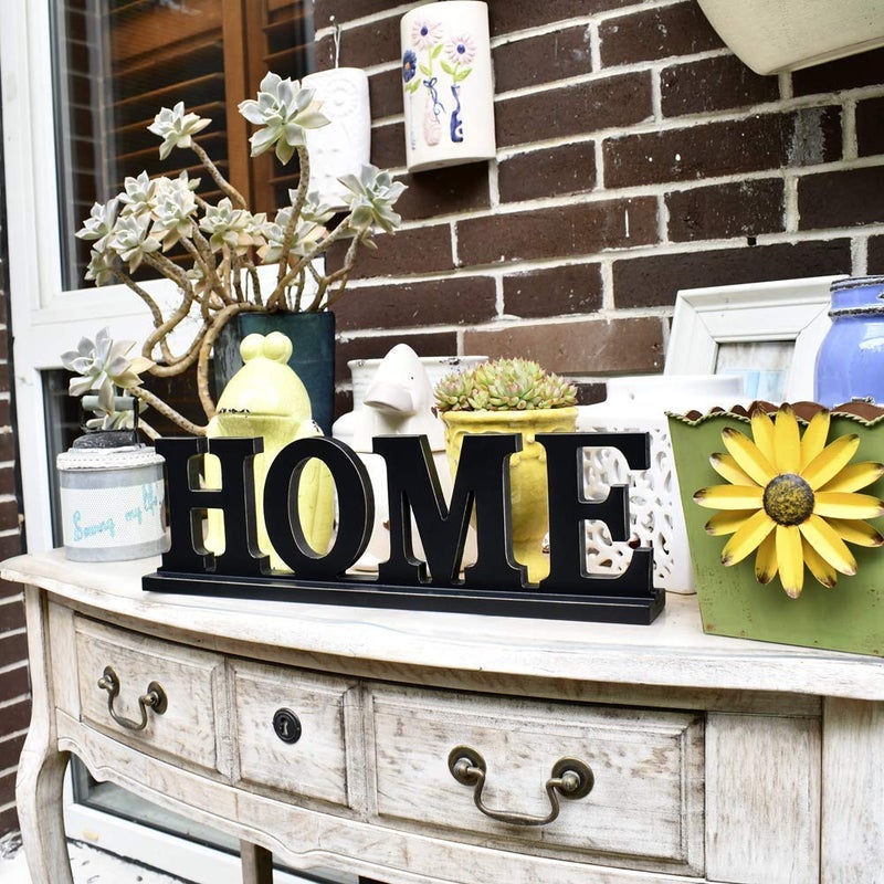 E-view Wooden Family Sign for Home Decor - Decorative Letters Tabletop Word Plaque Home DÃ©cor Accents Home - Image 3